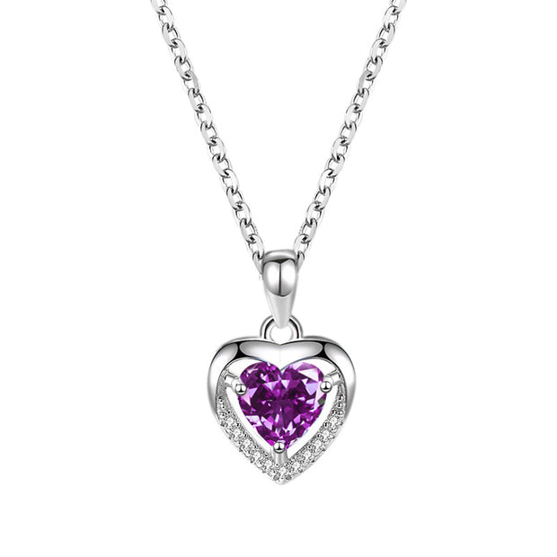 Heart-shaped Rhinestone Necklace
